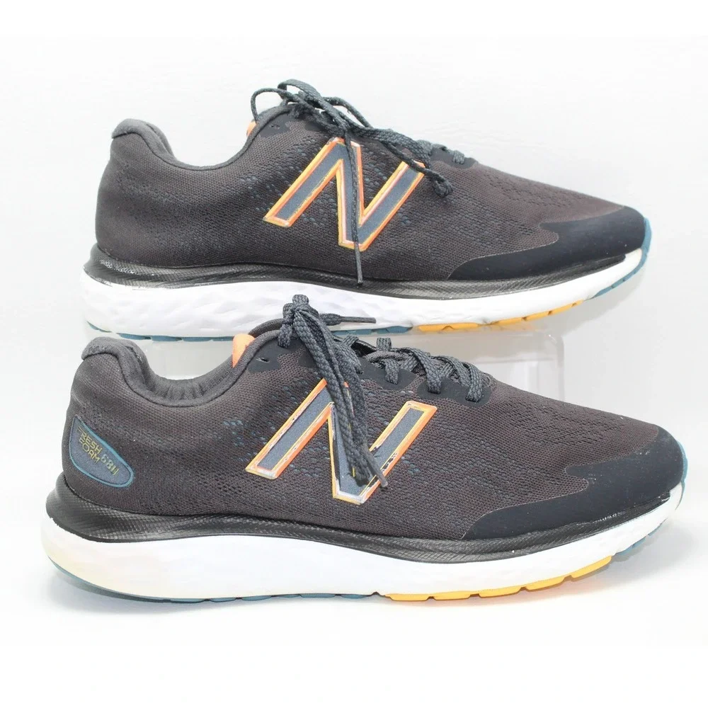 New Balance Fresh Foam 680v7 Mens Running Shoes Black Orange M680CK7 Size 10 4E